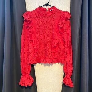 TULAROSA!! Stunning red TULAROSA blouse. Large